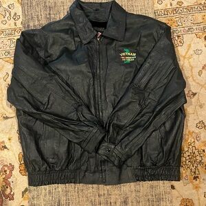 Men's Black Vietnam Veteran Bomber Jacket